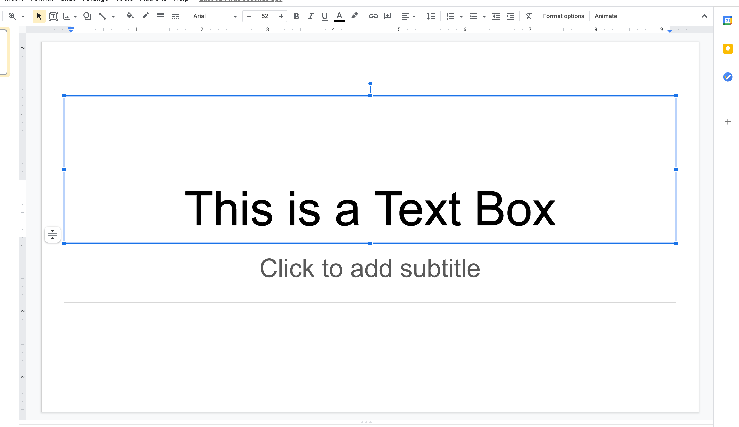Slides text box