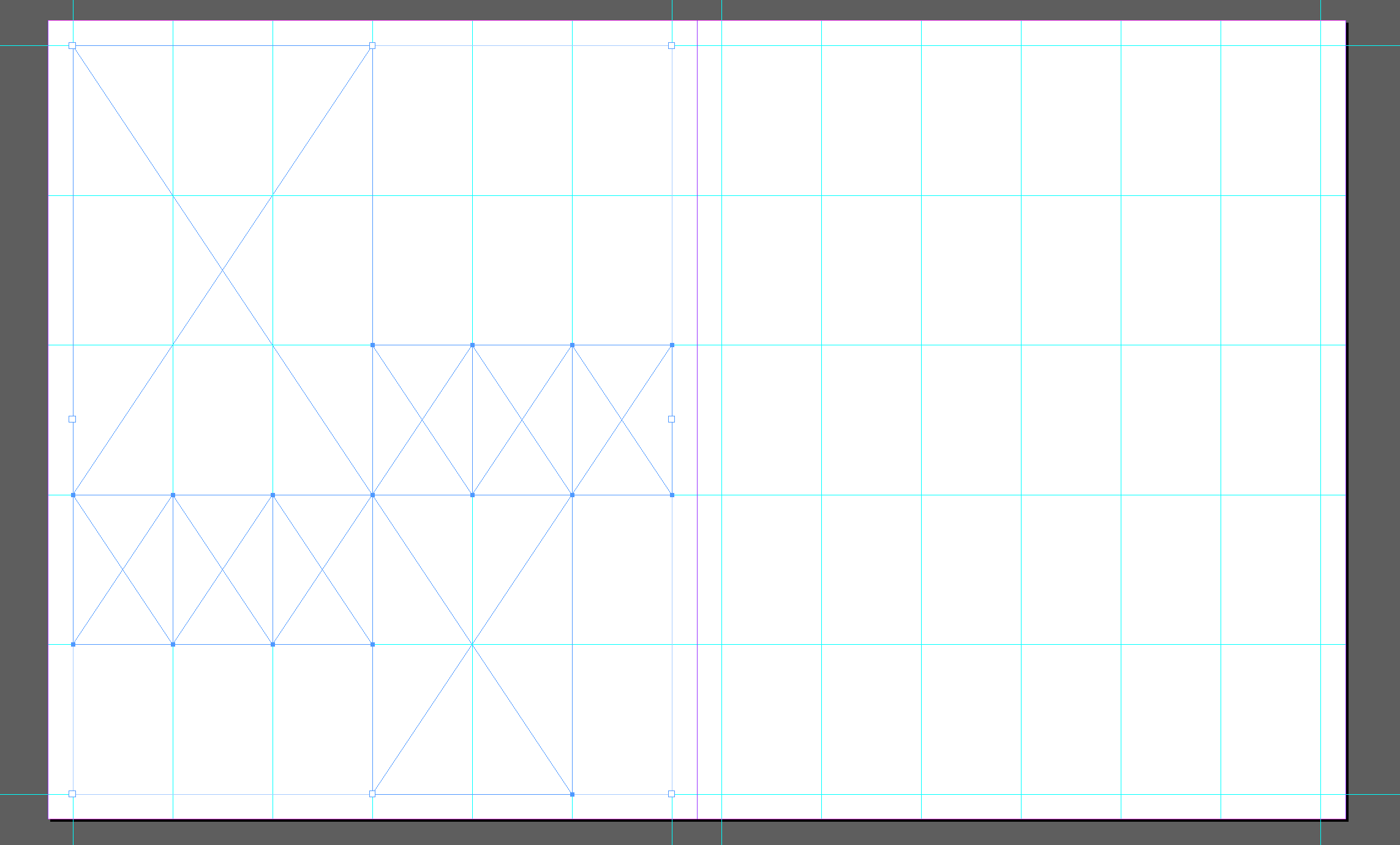 Grid with different empty frames