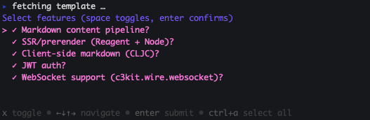 Feature checkbox UI