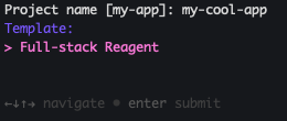 Template selection prompt