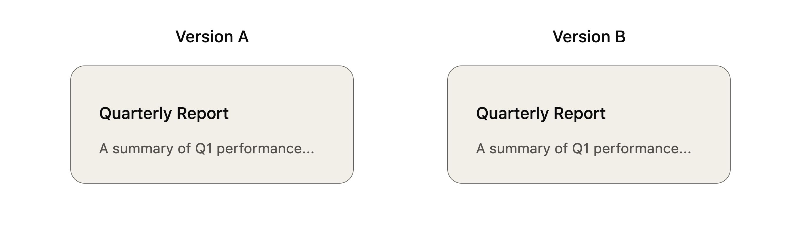 Two versions of a card component that render identically
